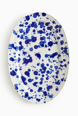 Speckled-Glaze Stoneware Serving Plate