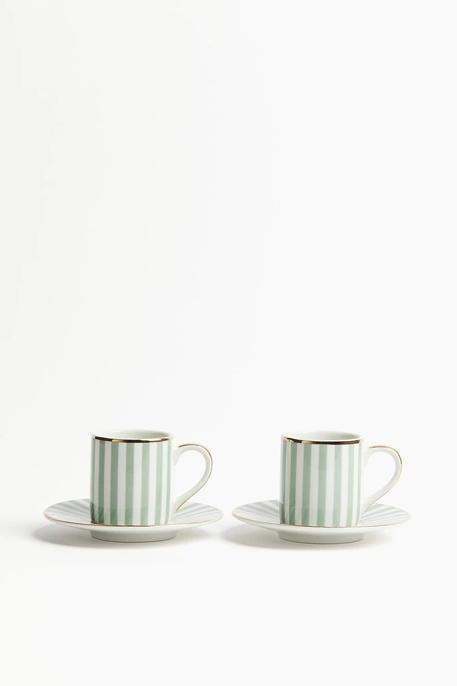 Lot de 2 tasses avec soucoupes