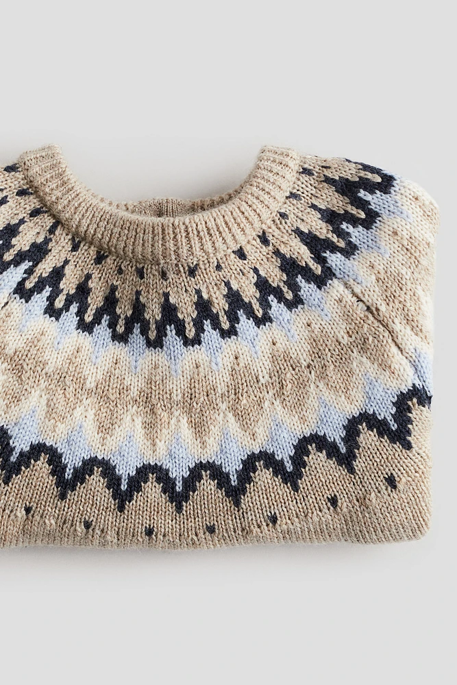 Jacquard-Knit Wool Sweater