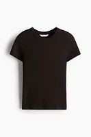 T-shirt côtelé en modal mélangé