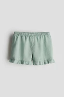 Short à volant en lin
