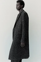 Wool-Blend Double-Breasted Tweed Coat