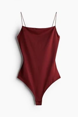 Thong Bodysuit with Narrow Shoulder Straps