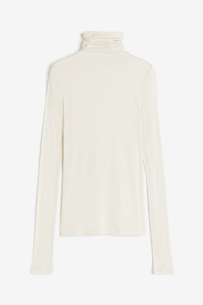 Pima Cotton Turtleneck Top