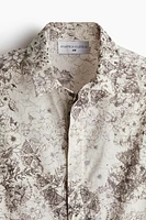 Floral-Print Cotton Shirt Kaftan