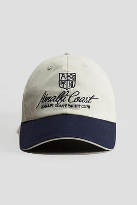 Cotton Cap with Text Motif
