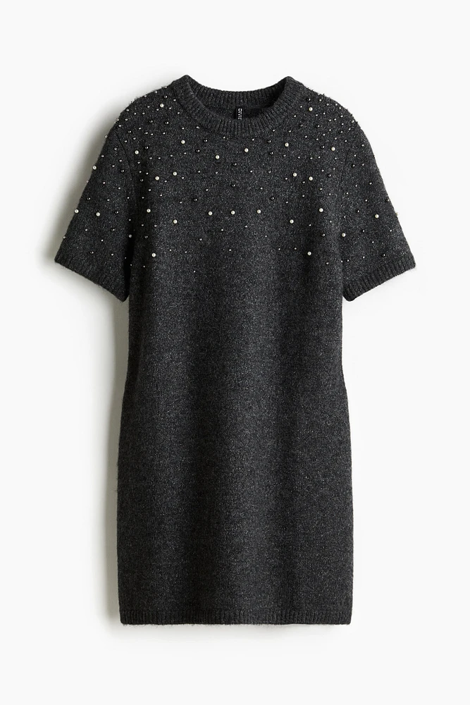 Beaded Fine-Knit Dress