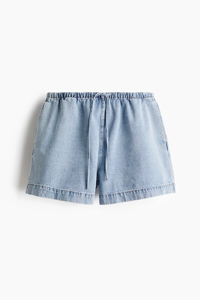 Short en denim avec cordon de serrage