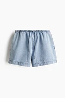 Short en denim avec cordon de serrage