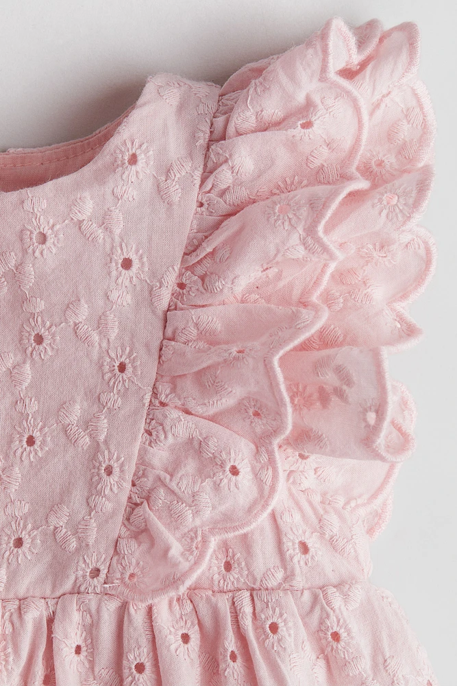 Ruffled Eyelet-Embroidered Dress