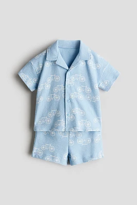 2-Piece Terry Resort Shirt and Shorts Set