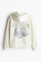 Oversized Hooded Jacket with Motif