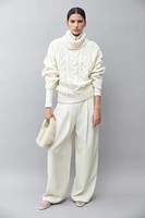 Cable-Knit Turtleneck Sweater