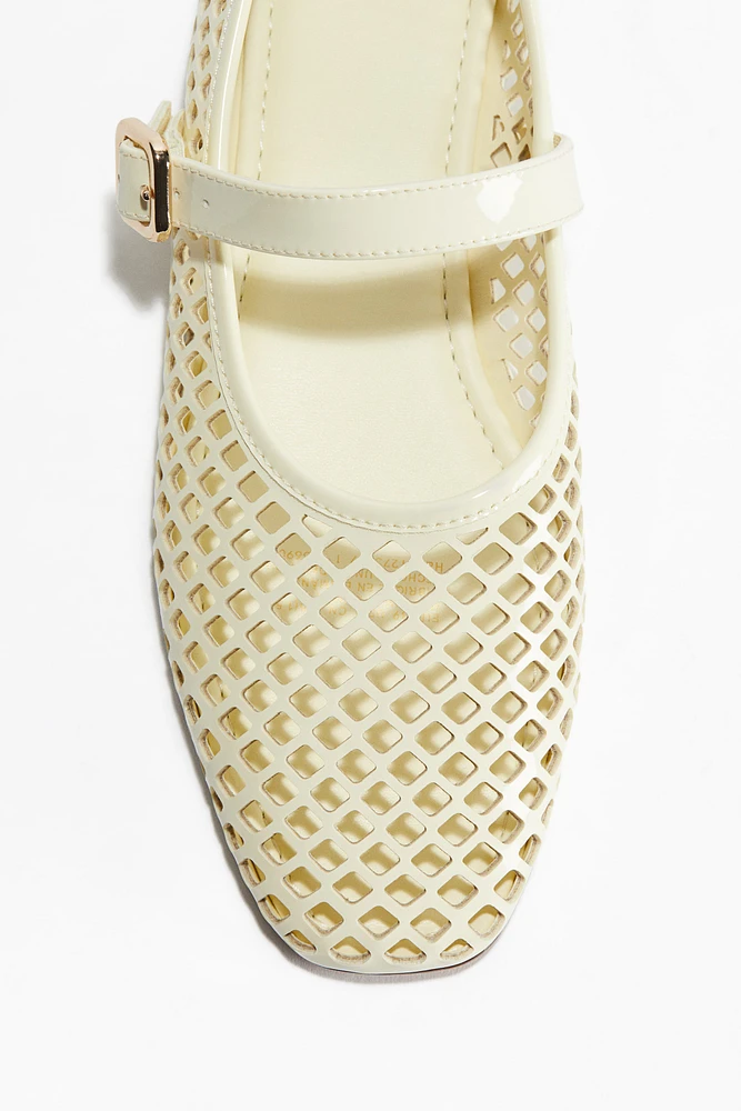 Perforated Mary Jane Ballet Flats