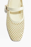 Perforated Mary Jane Ballet Flats