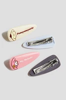 4-pack Printed Motif Hair Clips