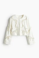 Bead-Embellished Linen Jacket