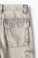 Loose Denim Cargo Shorts