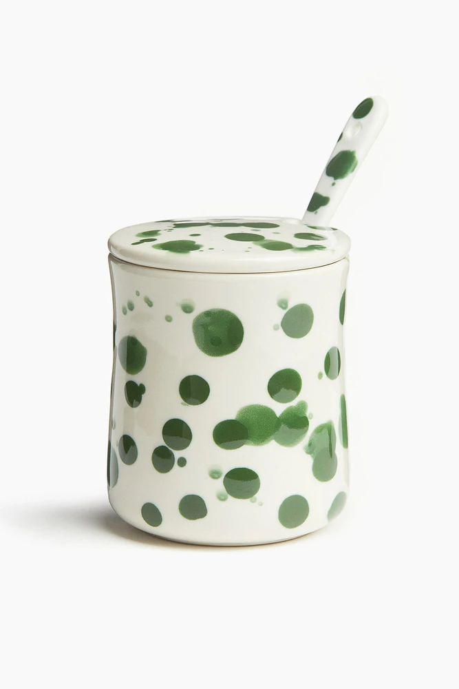 Pot en grès cérame à motif