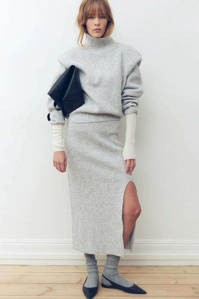 Rib-Knit Pencil Skirt