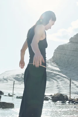 Linen-Blend Crop Pants