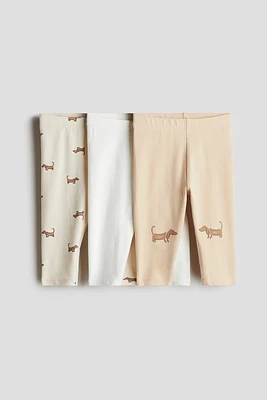 Lot de 3 leggings en jersey coton