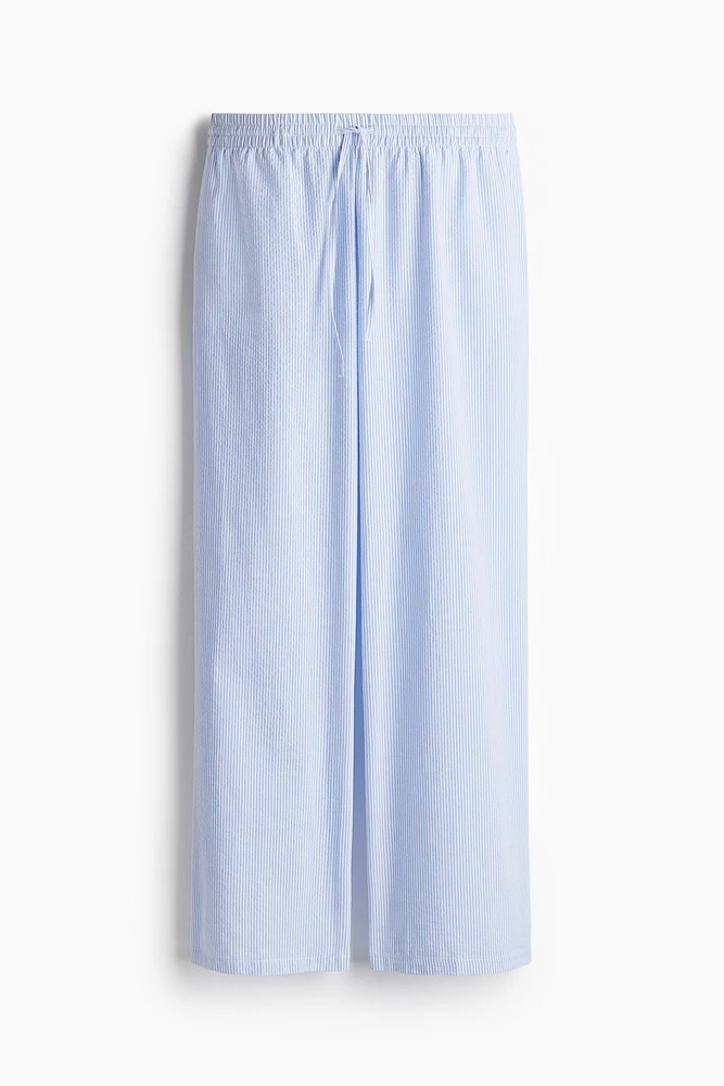 Pantalon en crépon avec cordon de serrage
