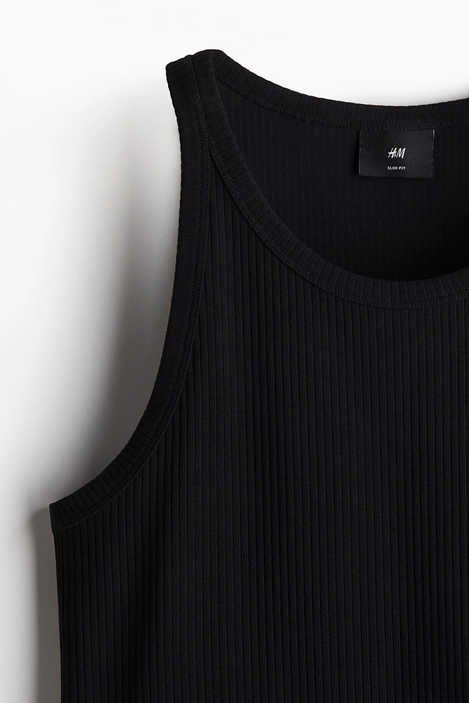 Slim-Fit Ribbed Tank Top