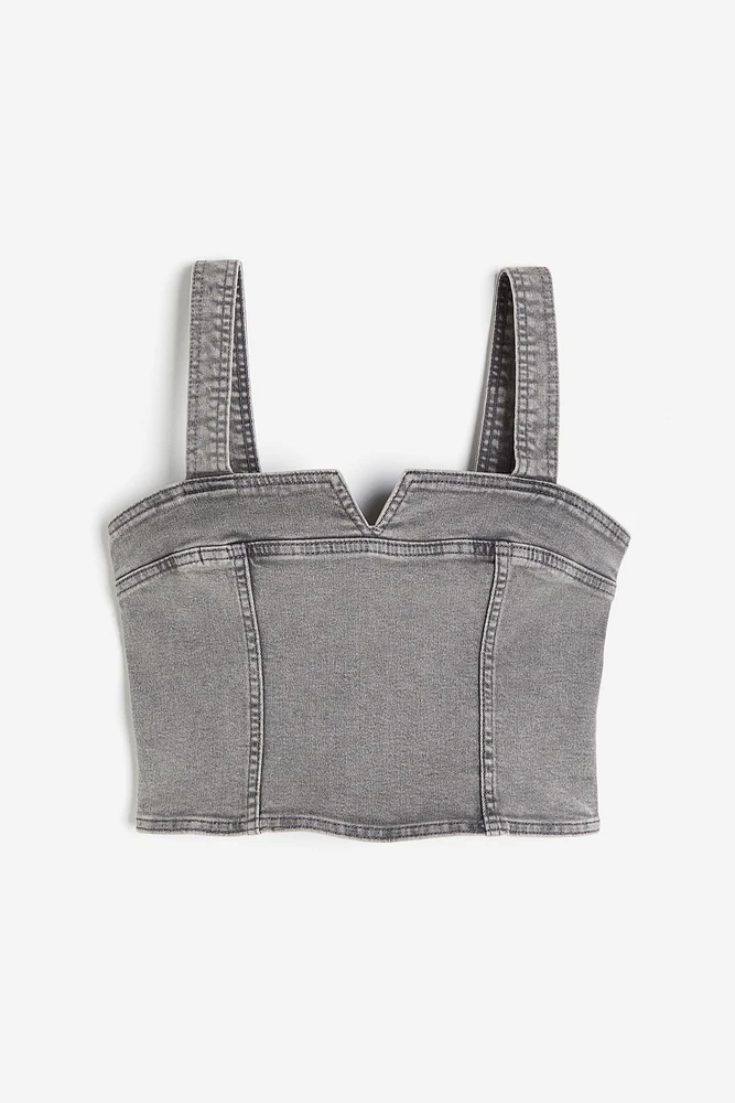 Haut bustier en denim