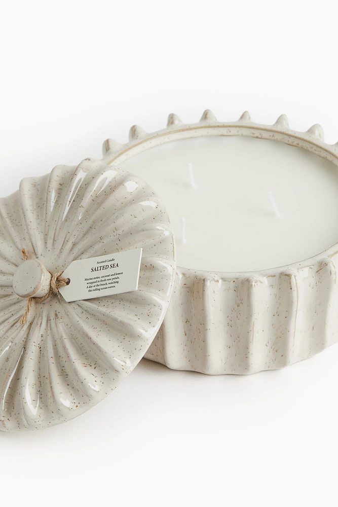 Scented Candle in Stoneware Holder