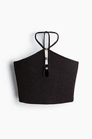 Bead-Detail Halterneck Top