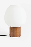 Table Lamp in Wood and Glass