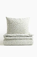 Patterned Cotton Twin Duvet Cover Set