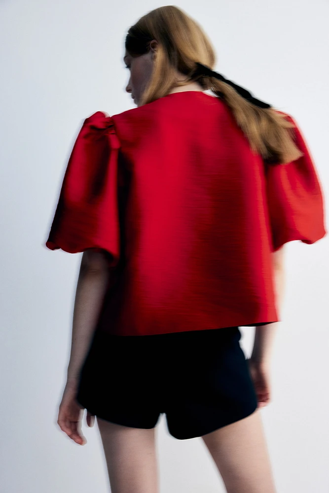 Balloon-Sleeved Blouse