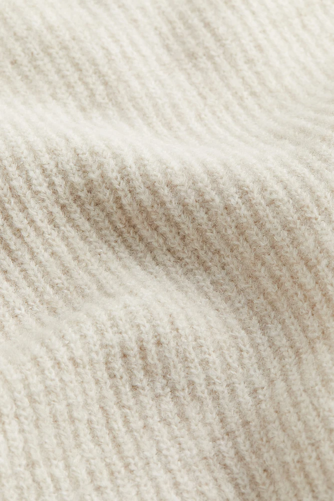Rib-knit Off-the-shoulder Sweater