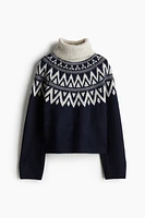 Jacquard-Knit Turtleneck Sweater