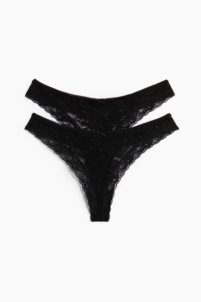2-Pack Lace Thong Briefs