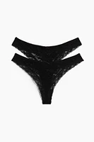 2-Pack Lace Thong Briefs