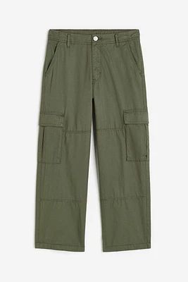 Lined Cotton Cargo Pants