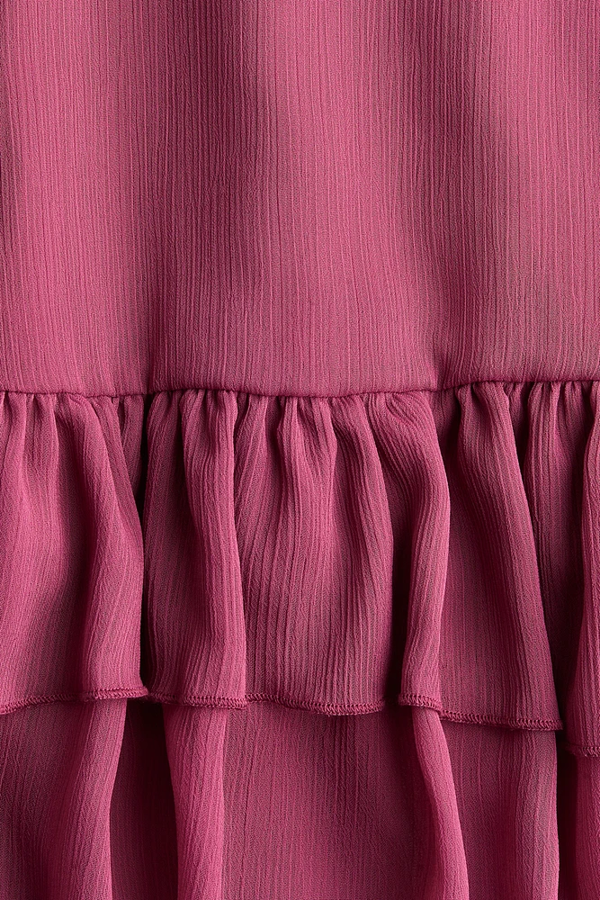 Flounced Chiffon Dress
