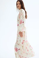 Tie-belt Crêpe Dress
