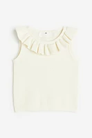 Flounce-trimmed Knit Top