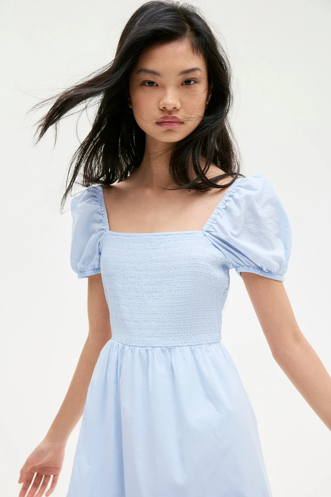 Robe en coton avec manches bouffantes