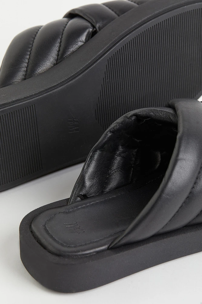 Leather slides