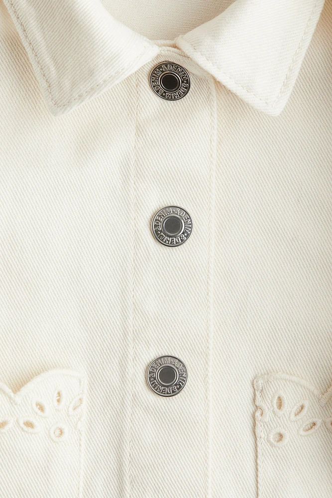 Overshirt with Eyelet Embroidery