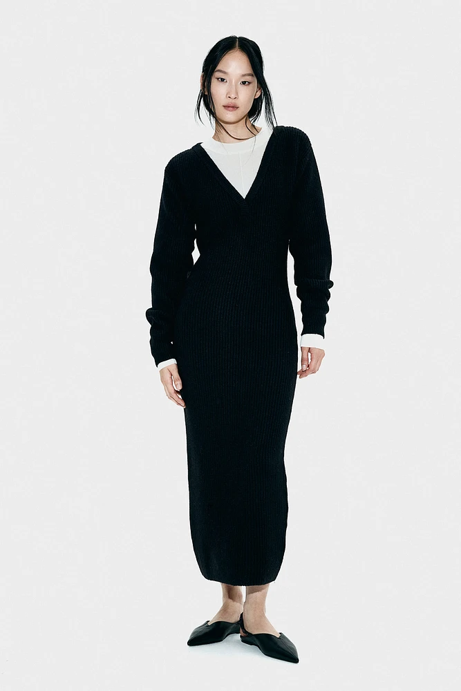 Rib-knit dress