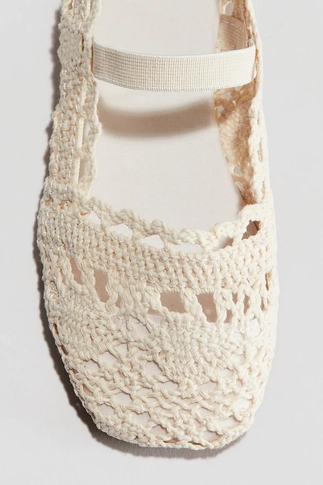 Crochet-look Ballet Flats