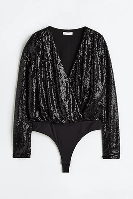 Sequined Thong Bodysuit