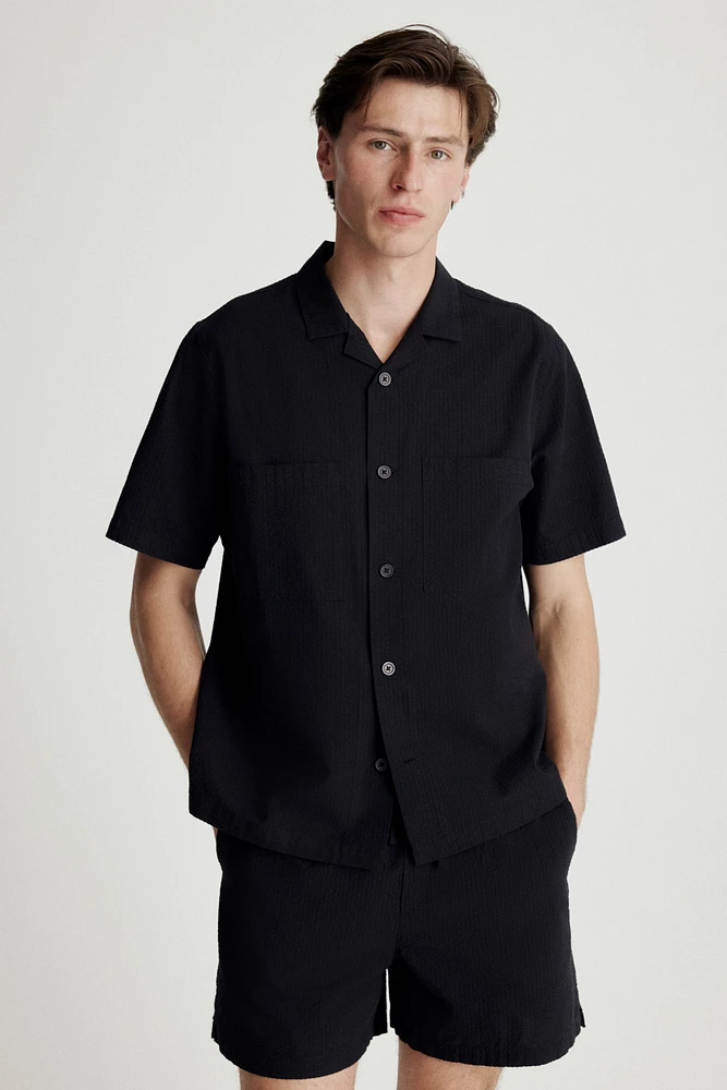 Seersucker Pajama Shirt and Shorts