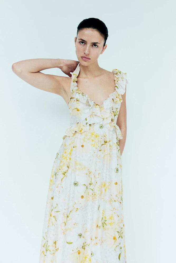 Ruffle-trimmed Midi Dress